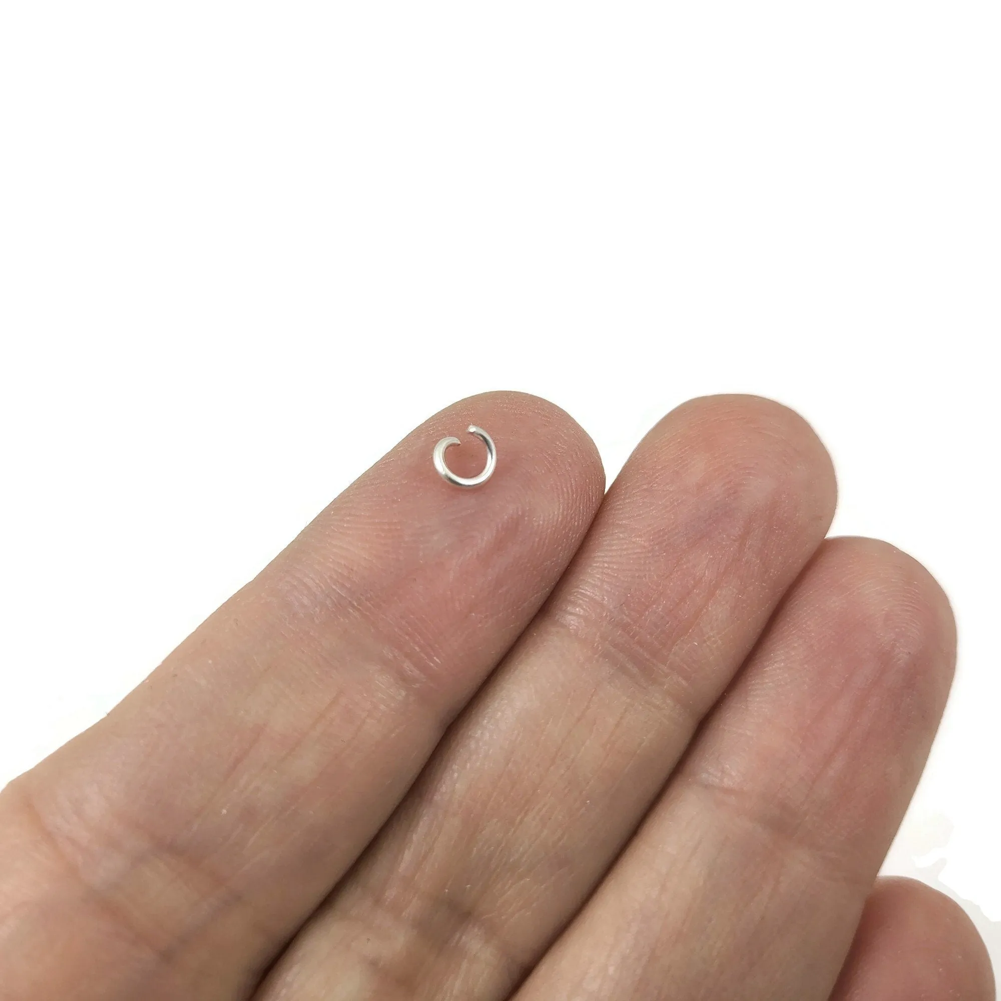 100 Hypoallergenic silver jump rings, 4mm, 5mm, 6mm, 7mm, 8mm (gauge 21)