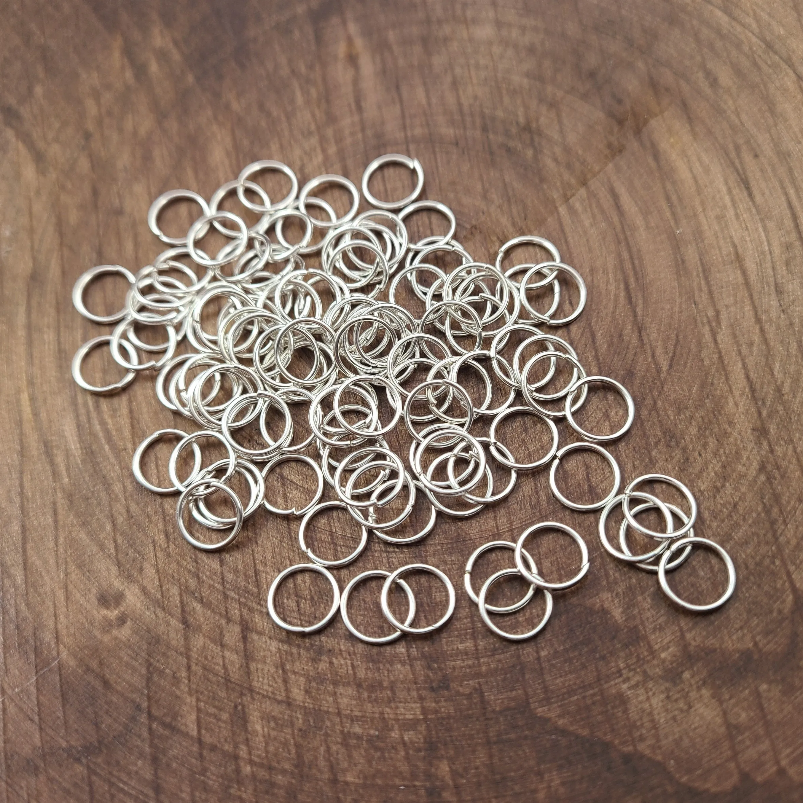 100 Hypoallergenic silver jump rings, 4mm, 5mm, 6mm, 7mm, 8mm (gauge 21)