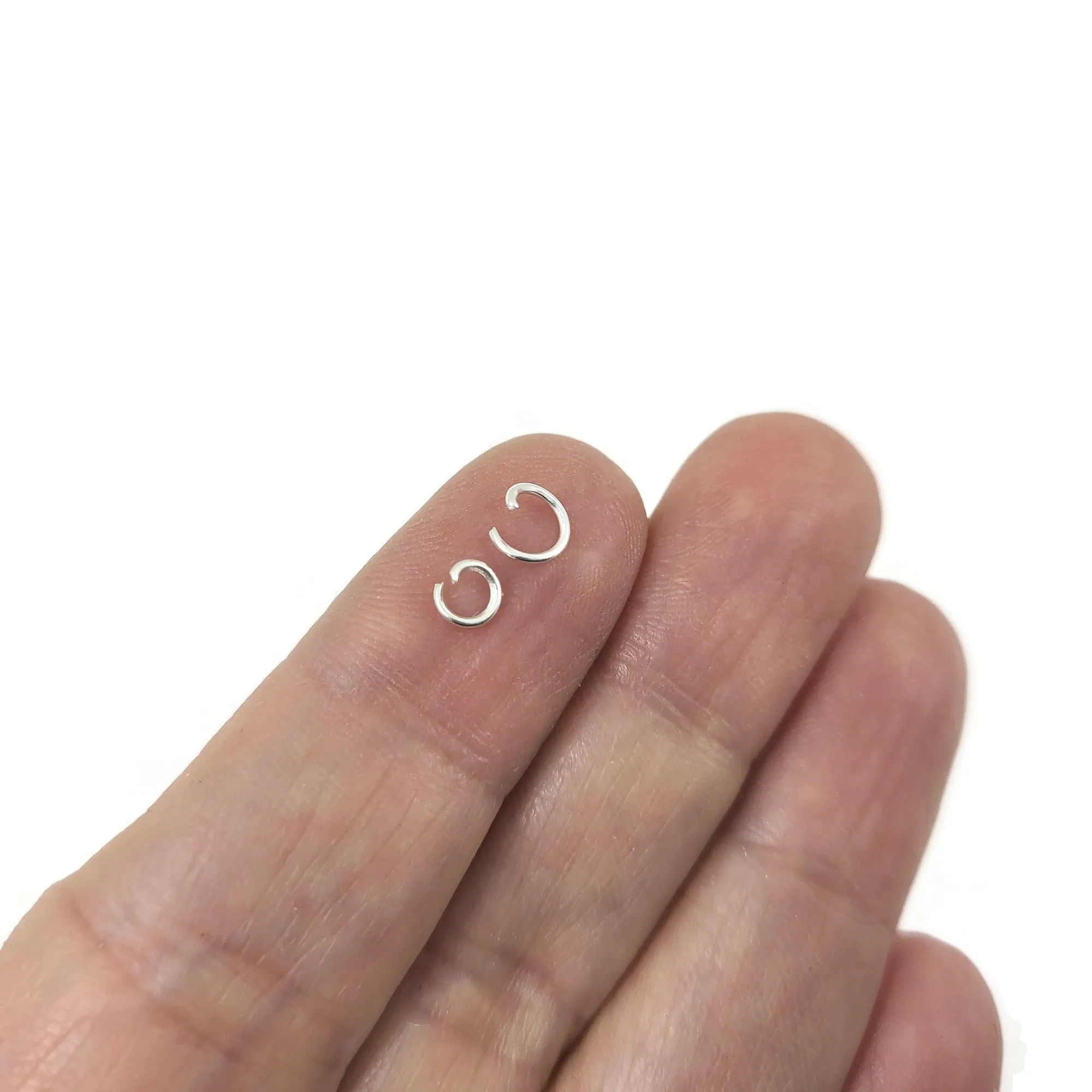 100 Hypoallergenic silver jump rings, 4mm, 5mm, 6mm, 7mm, 8mm (gauge 21)