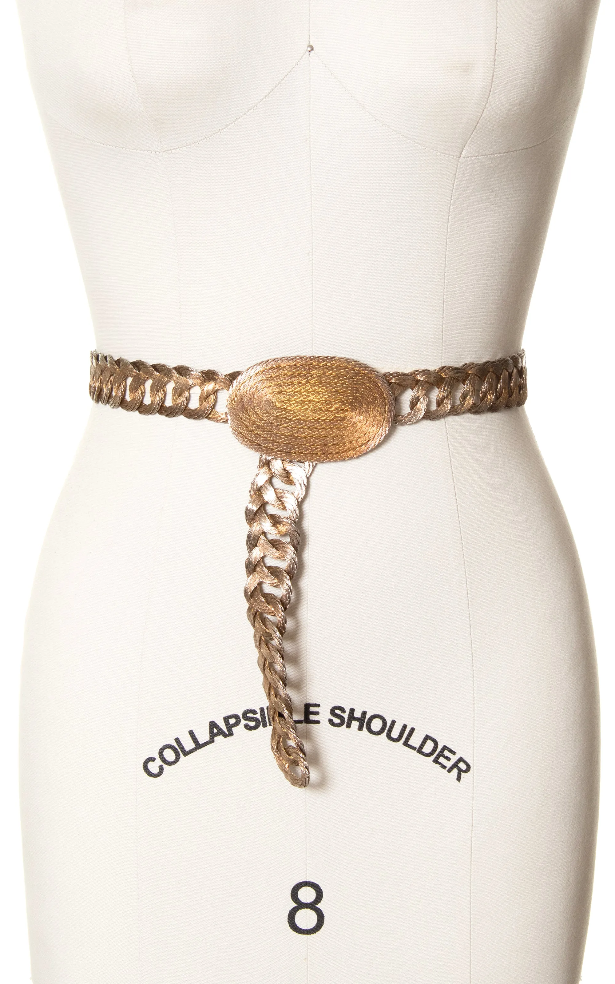 1970s 1980s Greek Woven Metal Chain Belt | small/medium/large/x-large