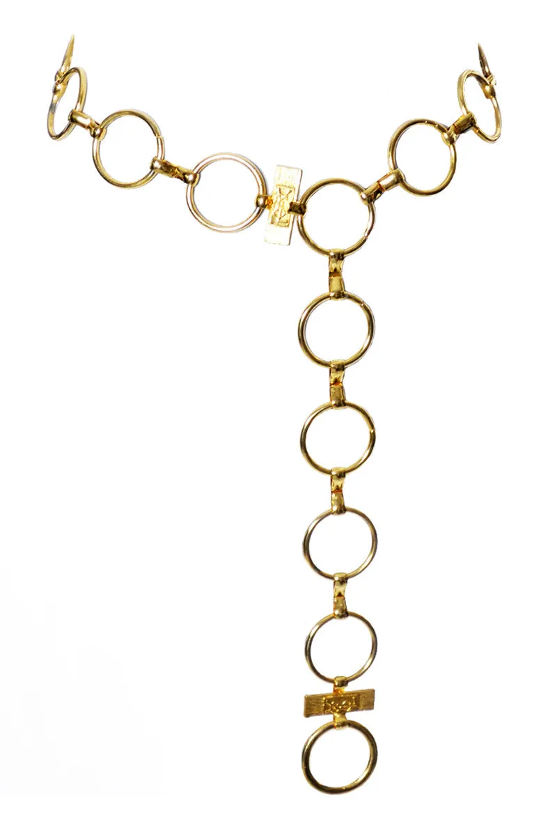 1970's Gold Hardware Vintage YSL Chain Belt Yves Saint Laurent