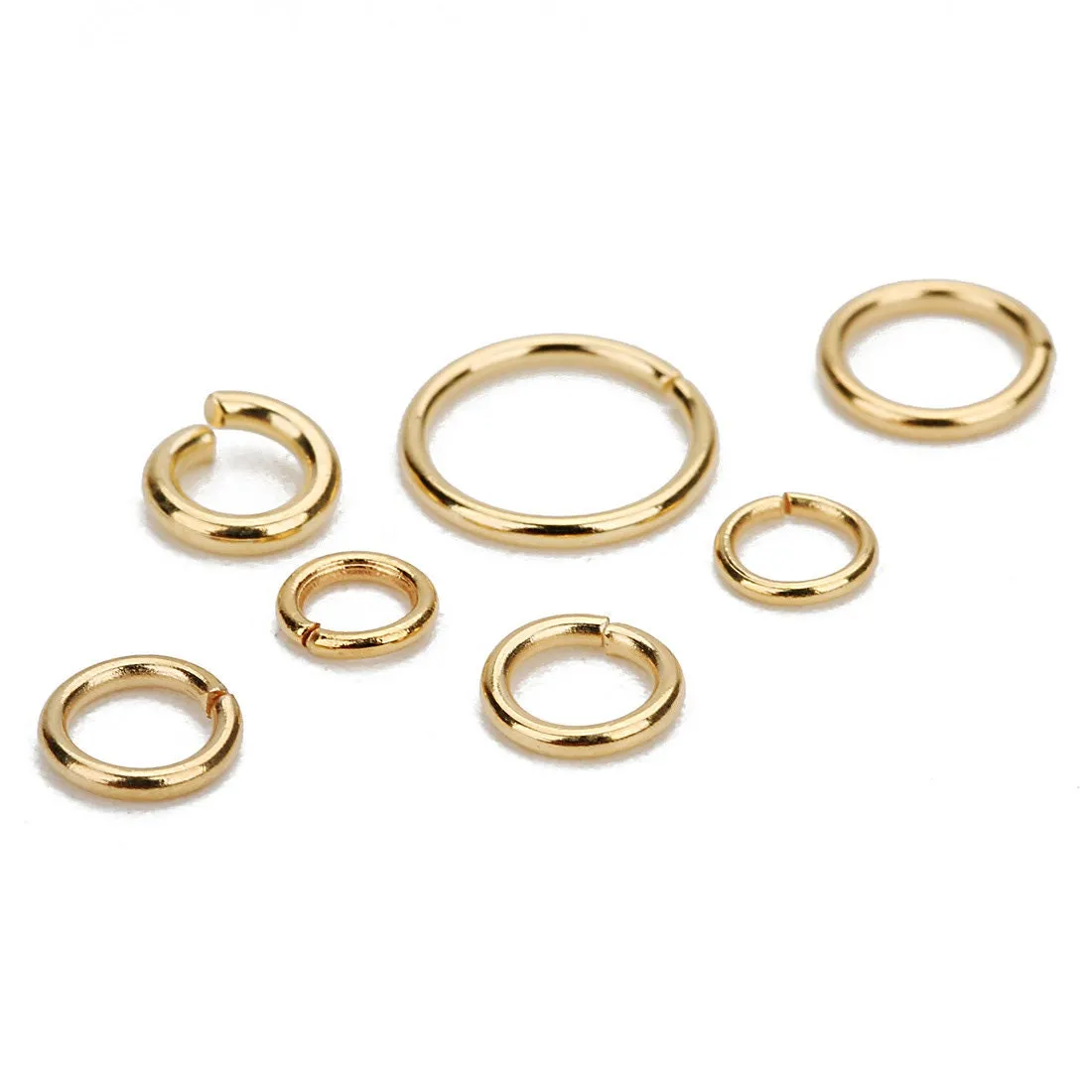 50 stainless steel jump rings - 18K real gold plated