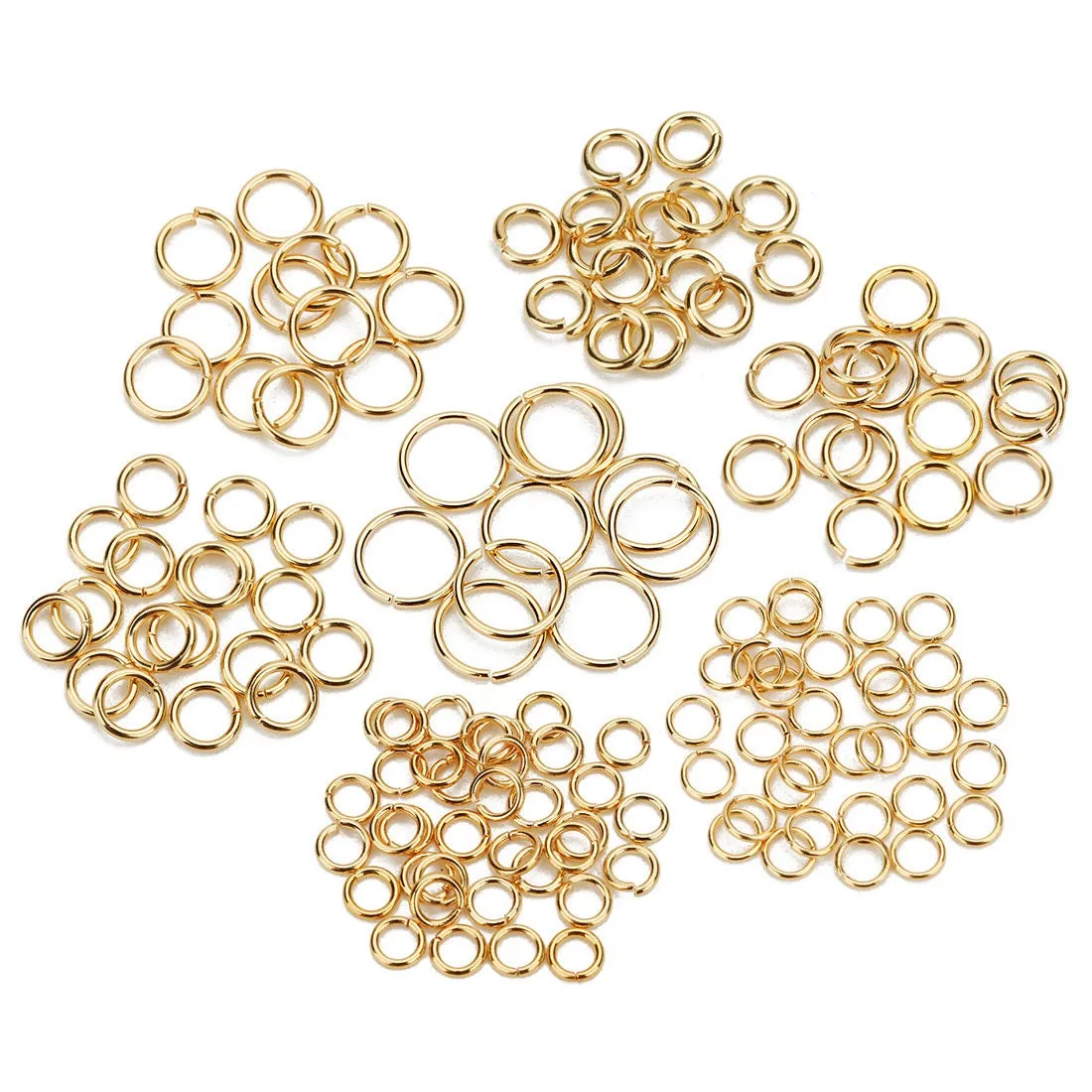 50 stainless steel jump rings - 18K real gold plated