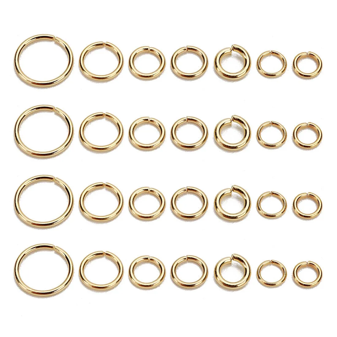 50 stainless steel jump rings - 18K real gold plated