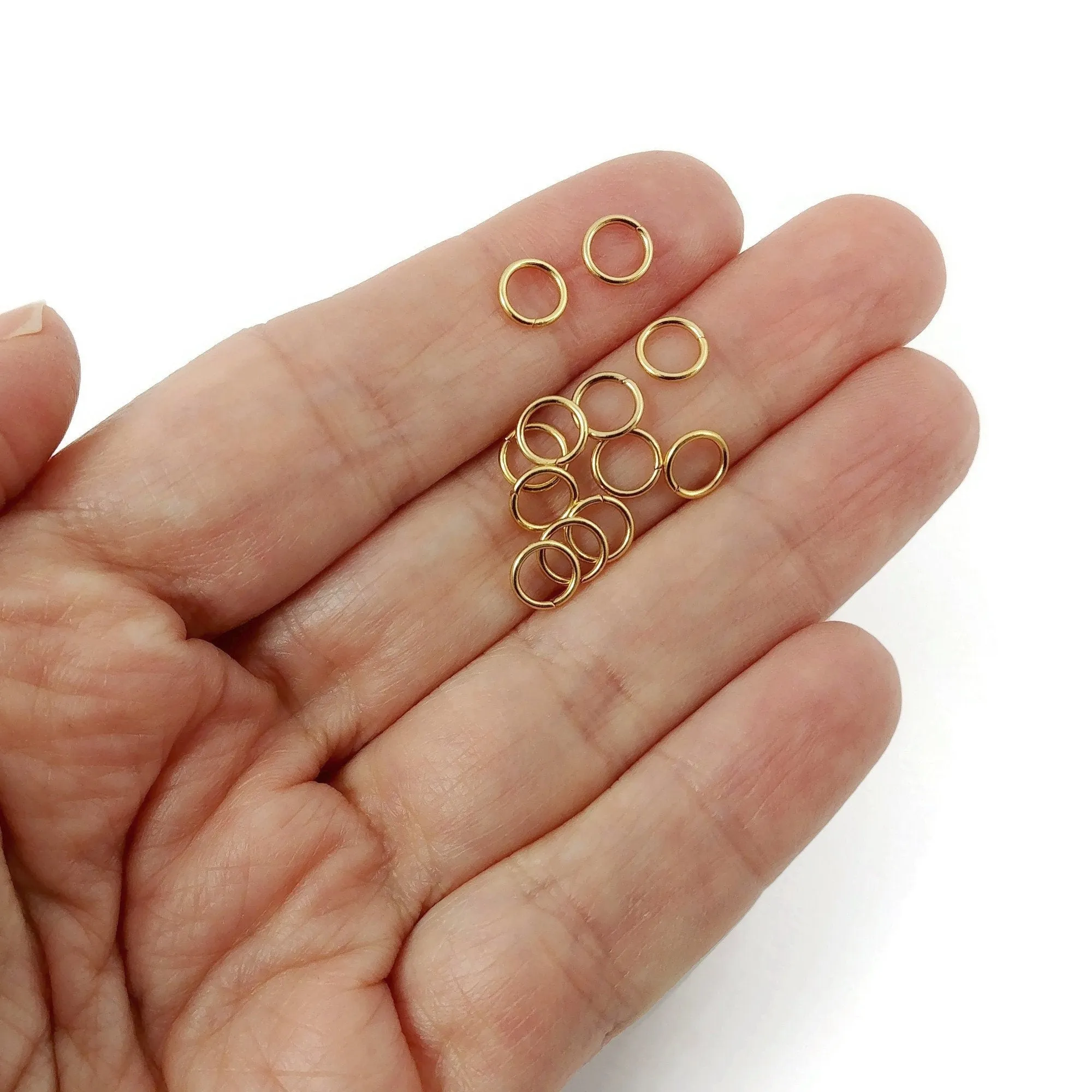 50 stainless steel jump rings - 18K real gold plated