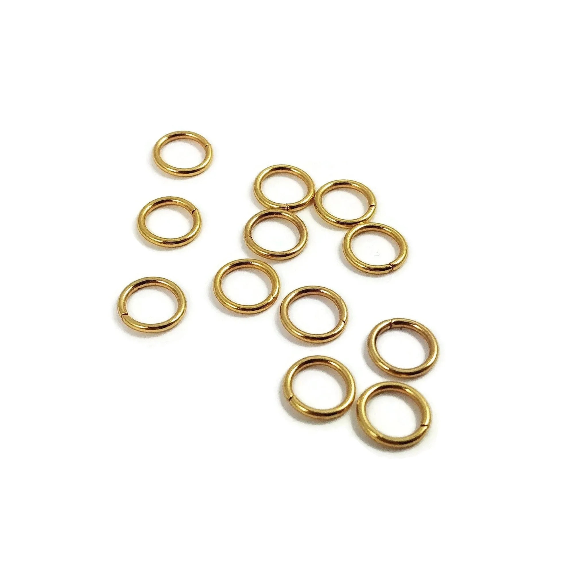 50 stainless steel jump rings - 18K real gold plated