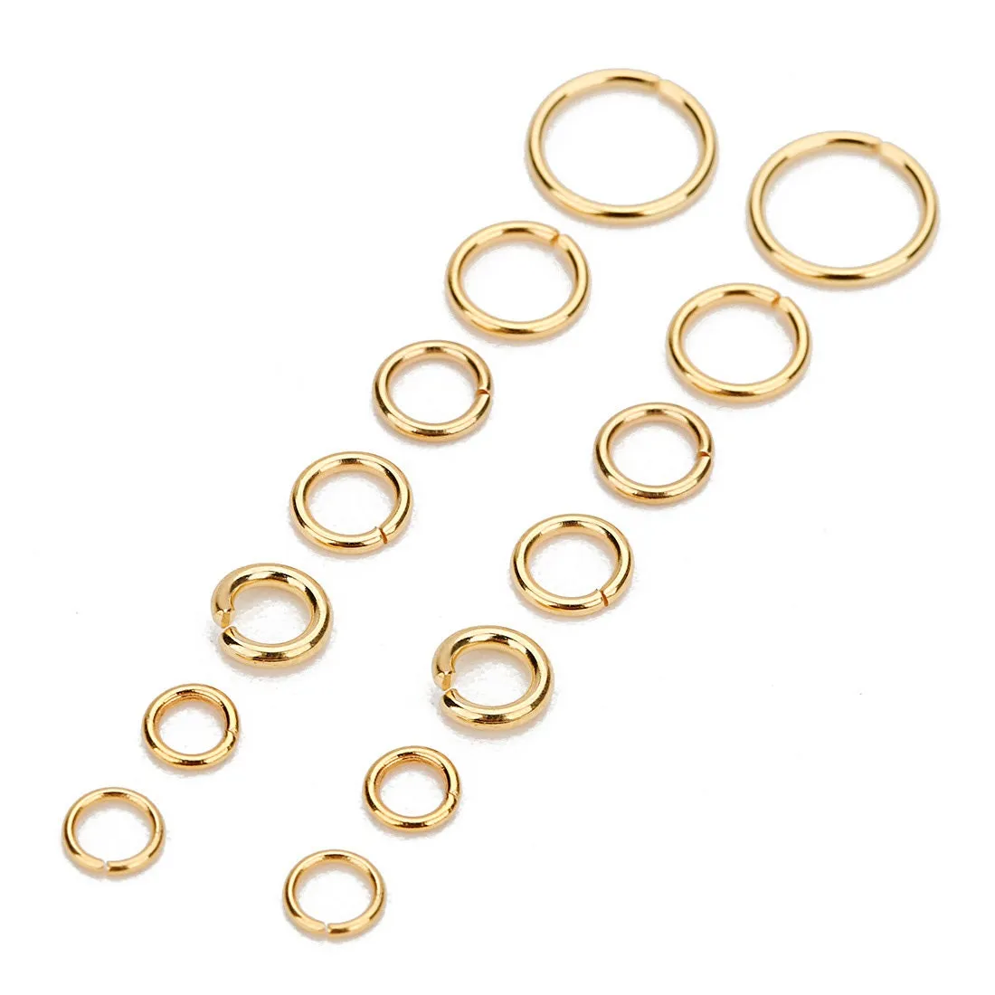 50 stainless steel jump rings - 18K real gold plated