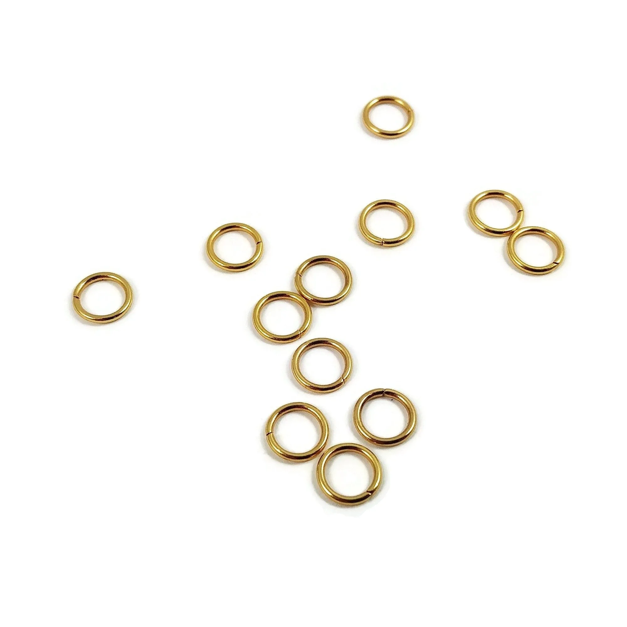 50 stainless steel jump rings - 18K real gold plated