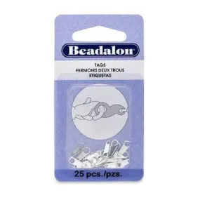 8mm Beadalon Silver Plated Tags - 25 Pack