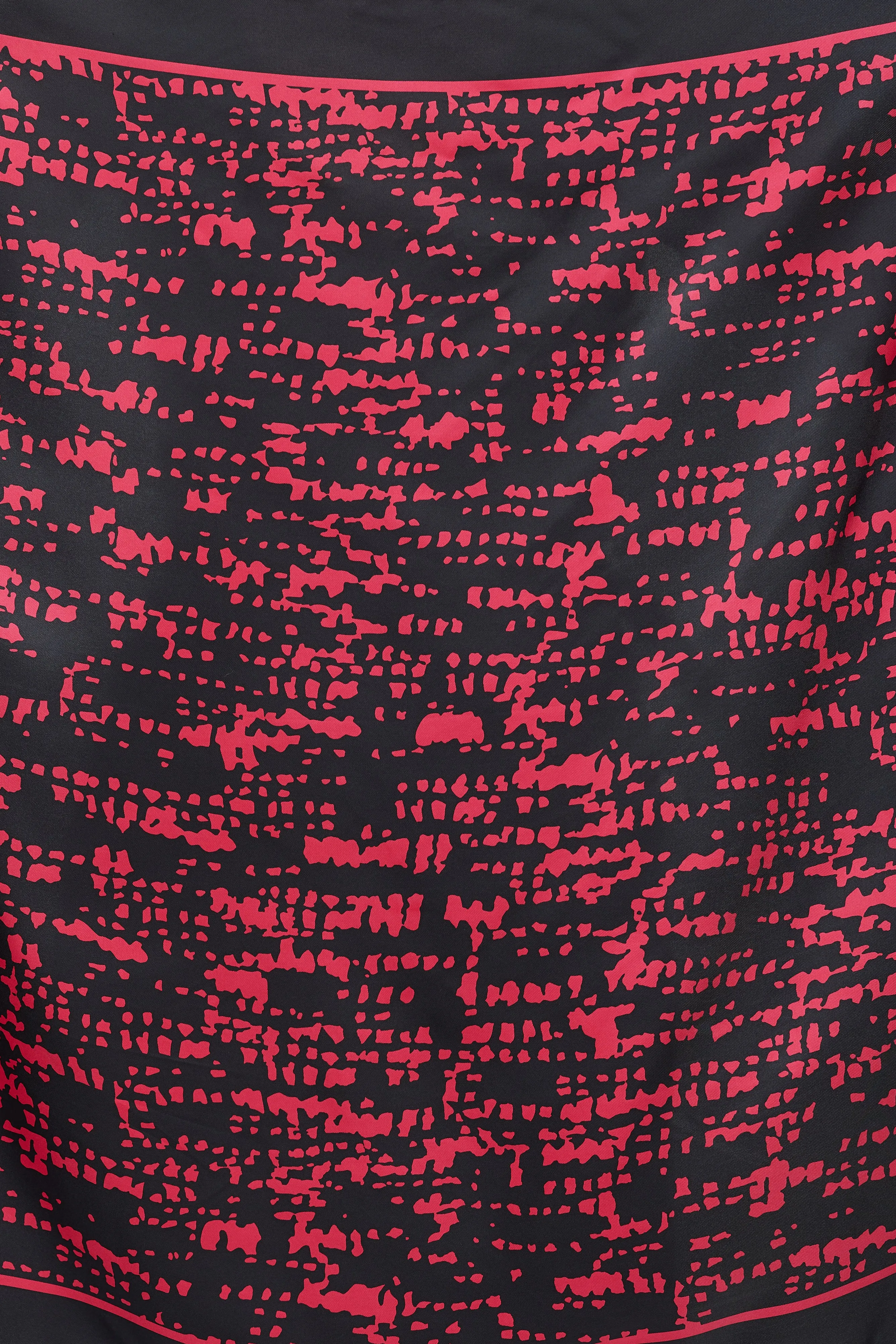 Black & Fuchsia Printed Silk Scarf
