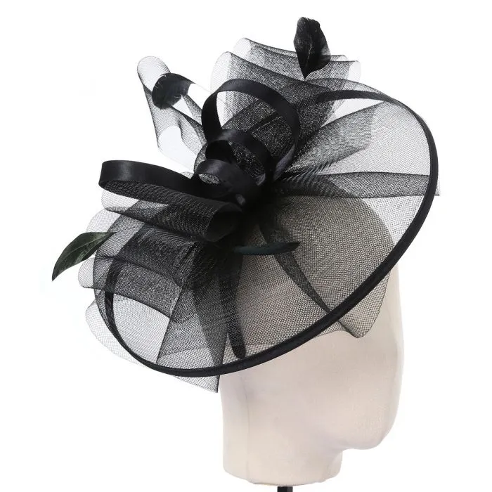 Black Looped Tulle Fascinator