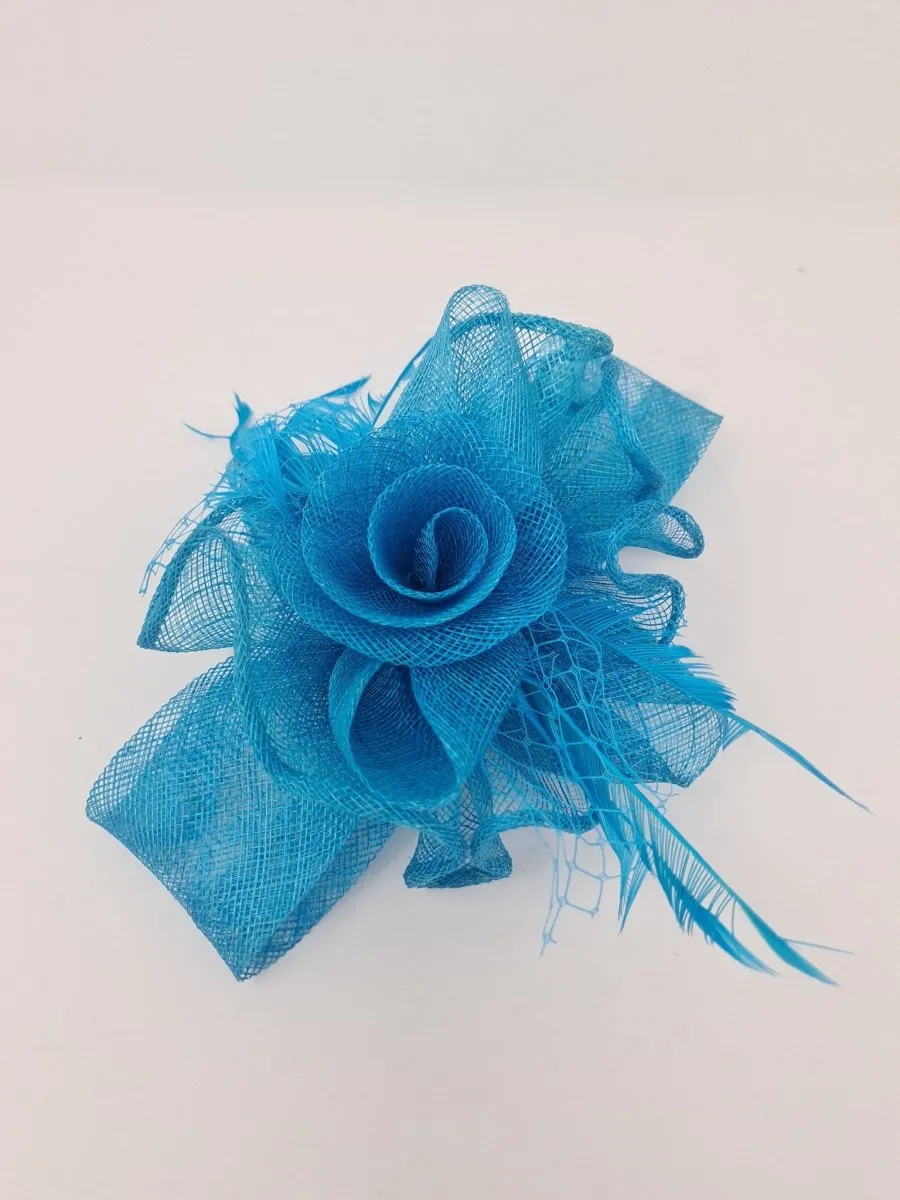 Blue Flower Clip Fascinator