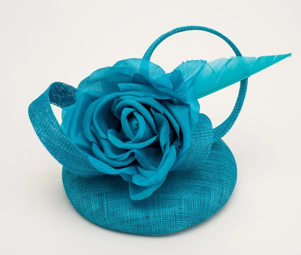 Blue Pillbox Comb Fascinator