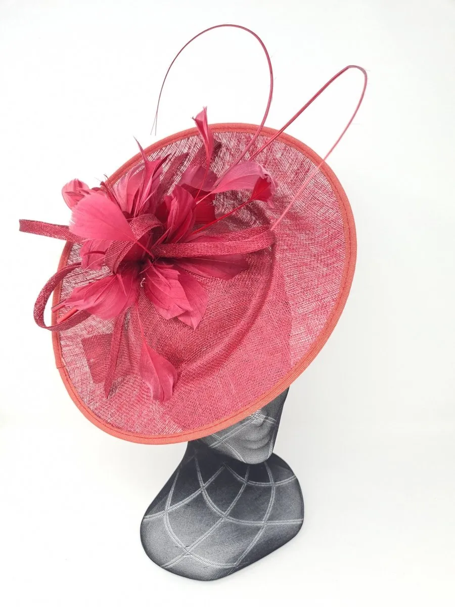 Bordeaux Flower Disc Fascinator