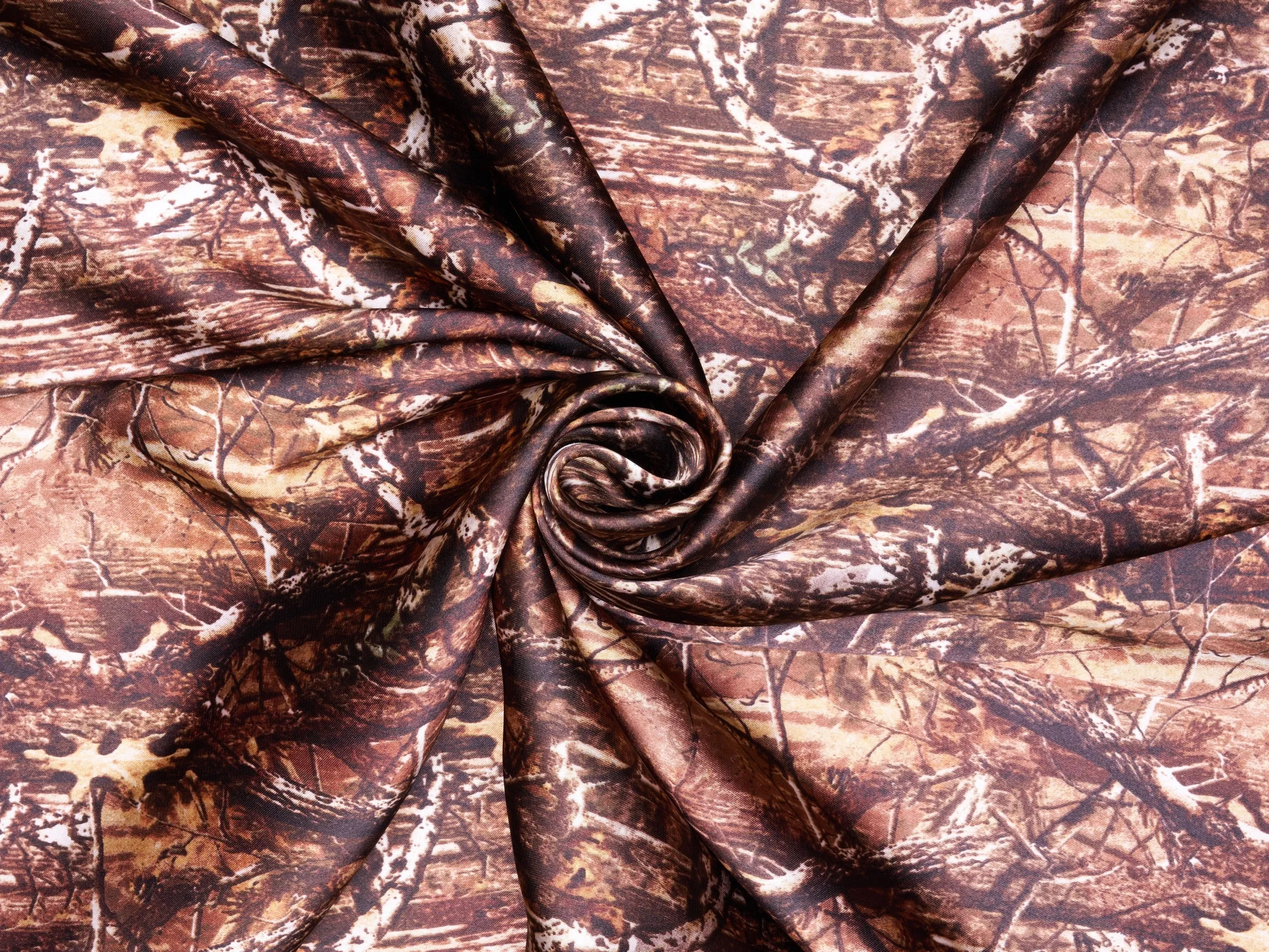 Camouflage charmeuse satin fabric by the yard - MonSar exclusive print