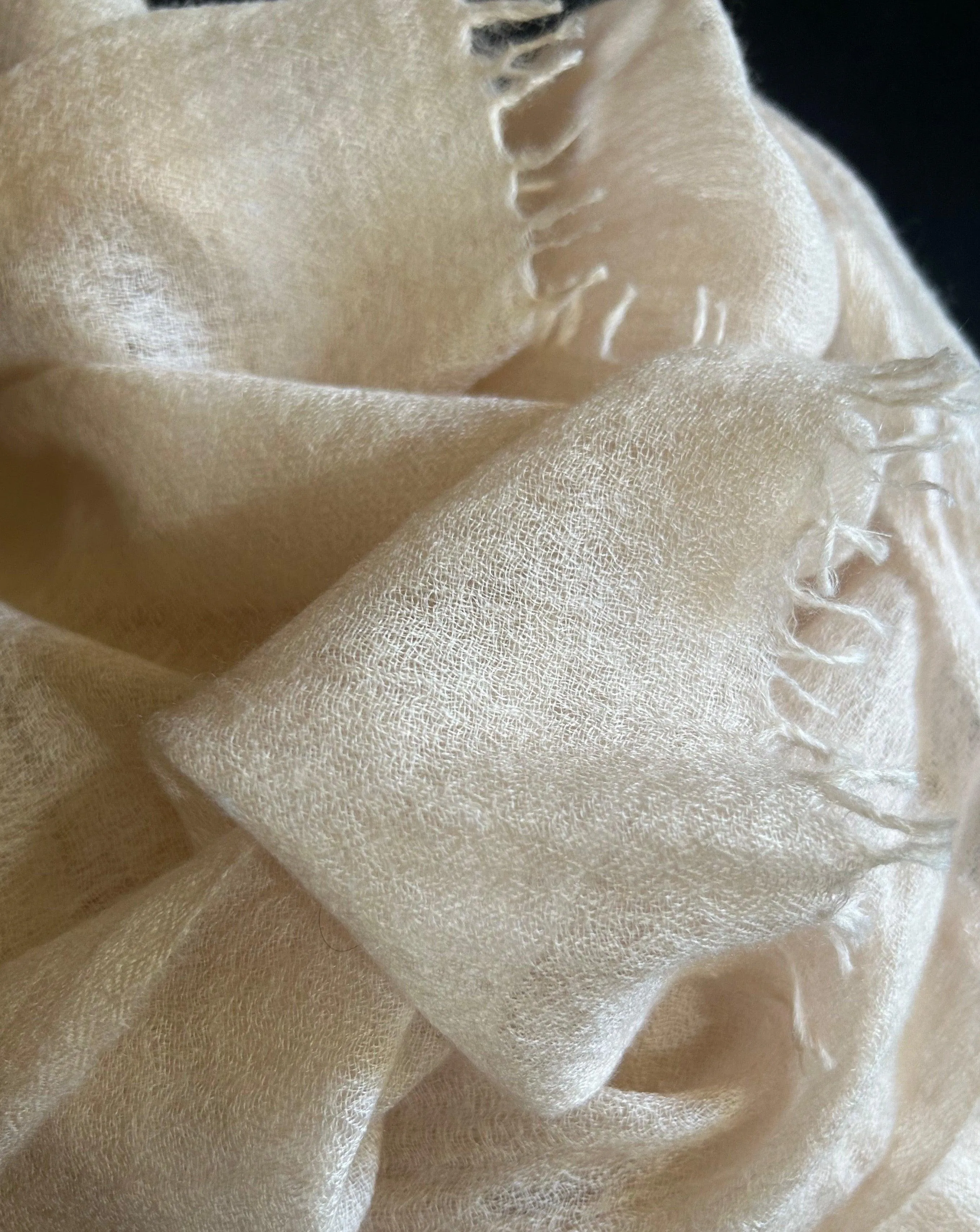Cashmere Softly Felted Scarf Hand-Woven  Dew