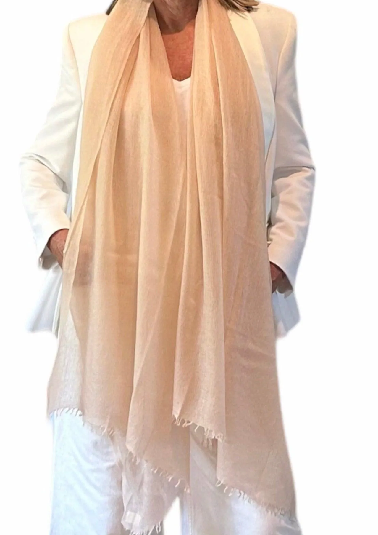 Cashmere Softly Felted Scarf Hand-Woven  Dew