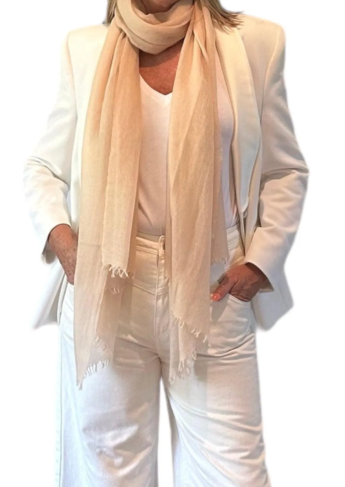 Cashmere Softly Felted Scarf Hand-Woven  Dew
