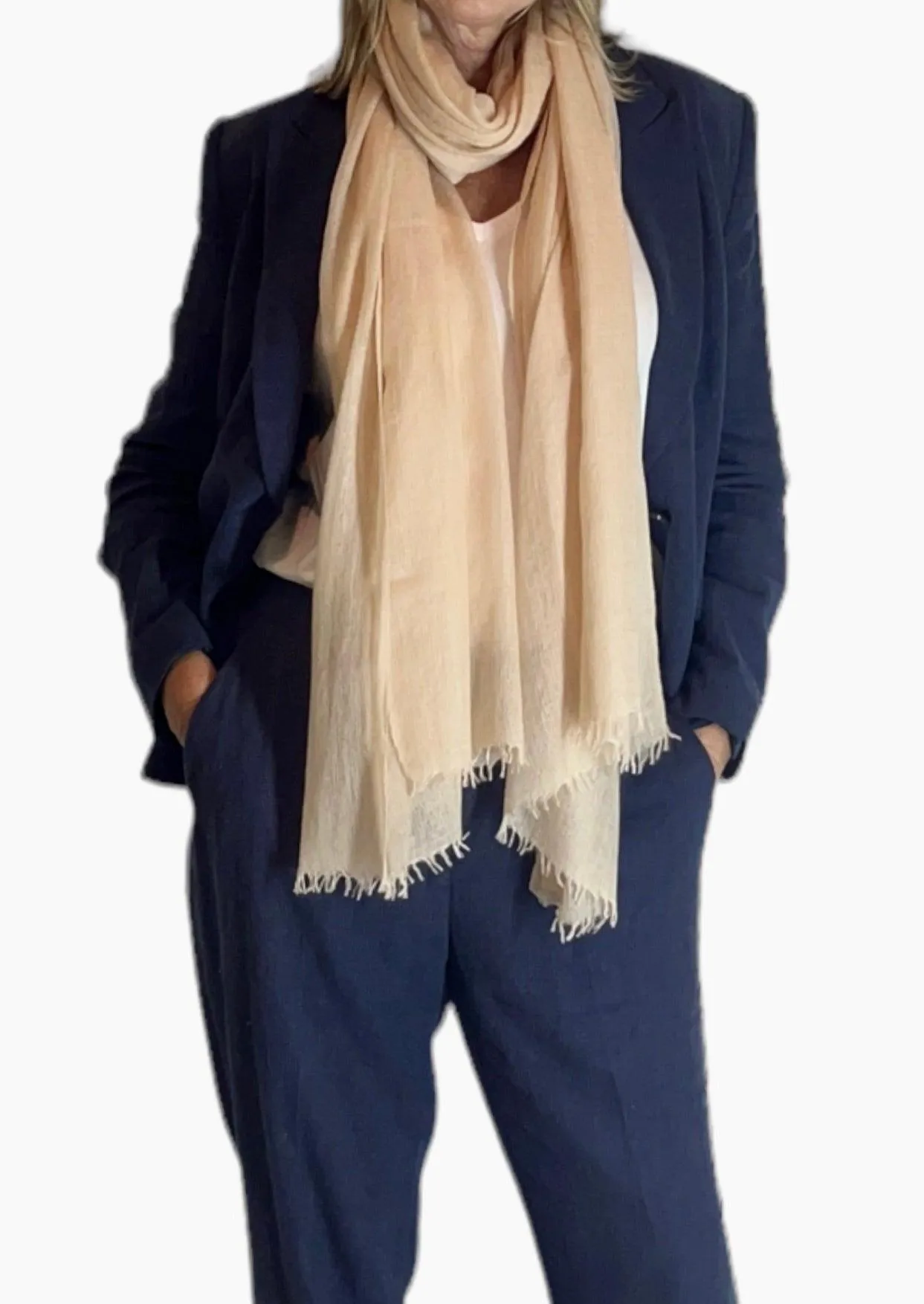 Cashmere Softly Felted Scarf Hand-Woven  Dew
