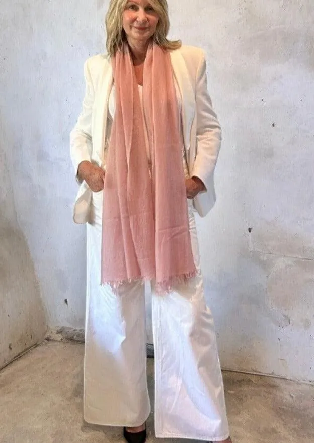 Cashmere Softly Felted Scarf  Hand-Woven- Rose