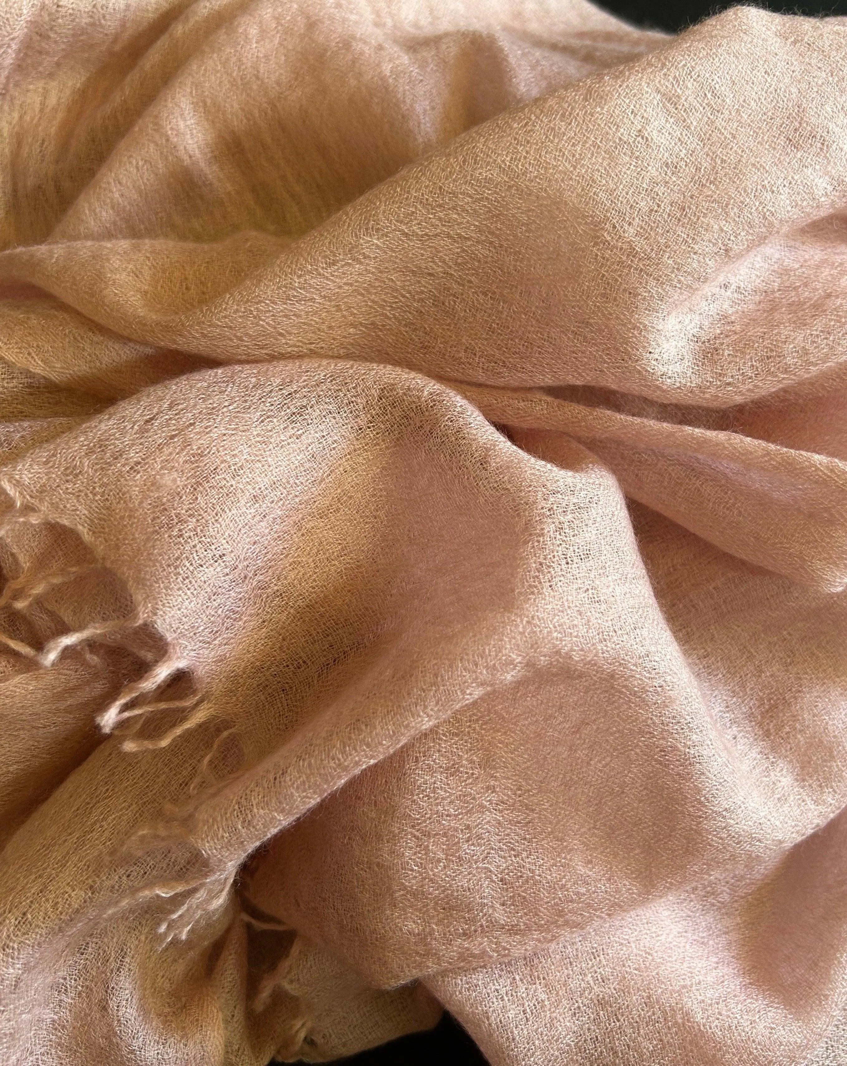 Cashmere Softly Felted Scarf  Hand-Woven- Rose
