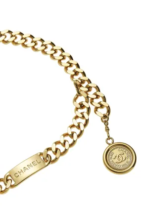 Chanel,  Gold 'CC' Medallion Chain Belt, Gold