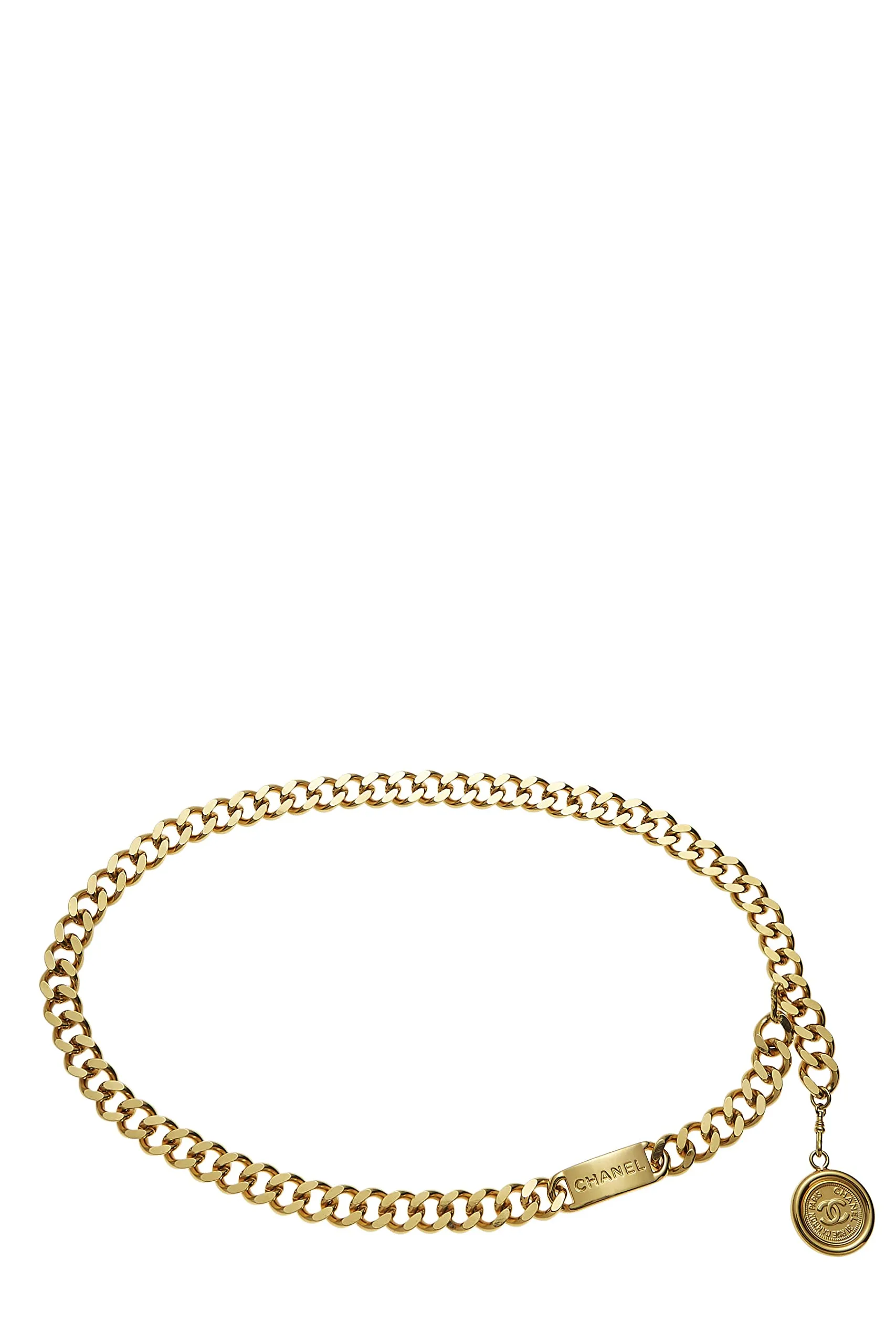 Chanel,  Gold 'CC' Medallion Chain Belt, Gold
