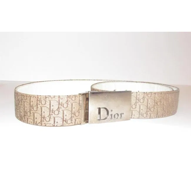 Diorrissimo print belt in brown with chrome Dior buckle
