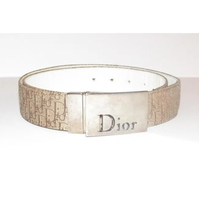 Diorrissimo print belt in brown with chrome Dior buckle