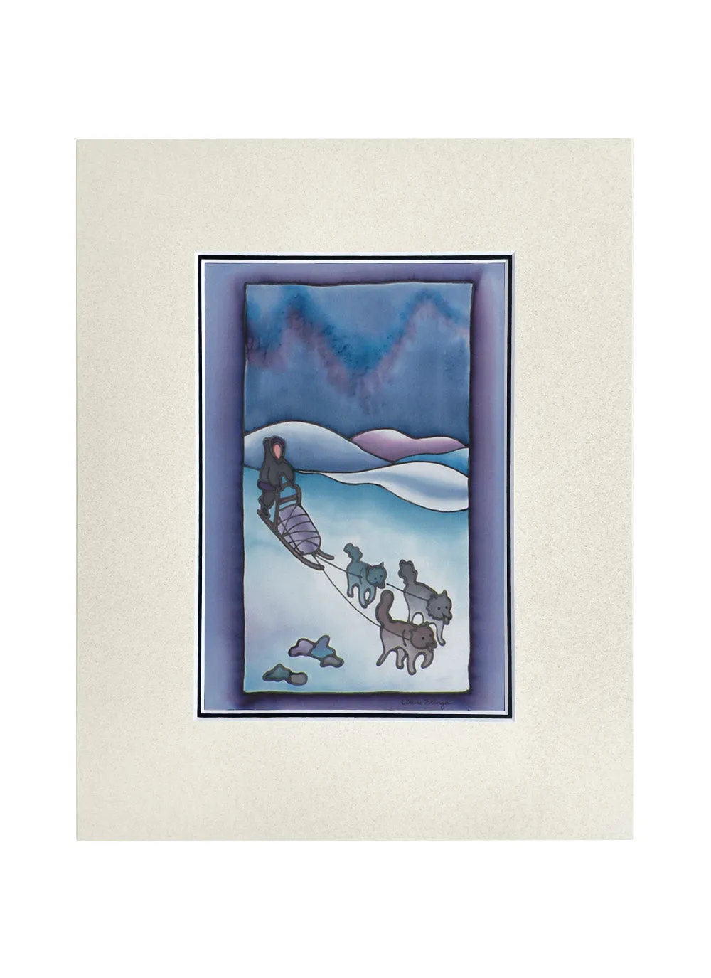 Dog Sled Matted Print | 11"x14"