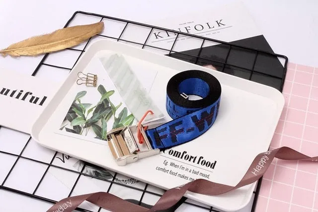 Fashion Belt 100-200cm Street Style Canvas Men's Belt Industrial Letters Canvas Belts Women Men Punk Embroidery Waist Strap