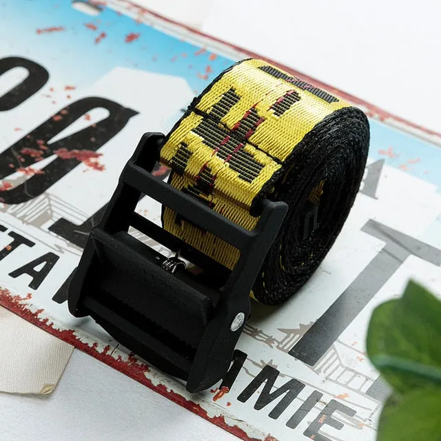 Fashion Belt 100-200cm Street Style Canvas Men's Belt Industrial Letters Canvas Belts Women Men Punk Embroidery Waist Strap