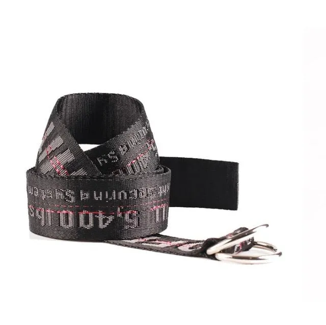 Fashion Belt 100-200cm Street Style Canvas Men's Belt Industrial Letters Canvas Belts Women Men Punk Embroidery Waist Strap