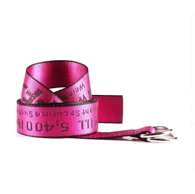 Fashion Belt 100-200cm Street Style Canvas Men's Belt Industrial Letters Canvas Belts Women Men Punk Embroidery Waist Strap