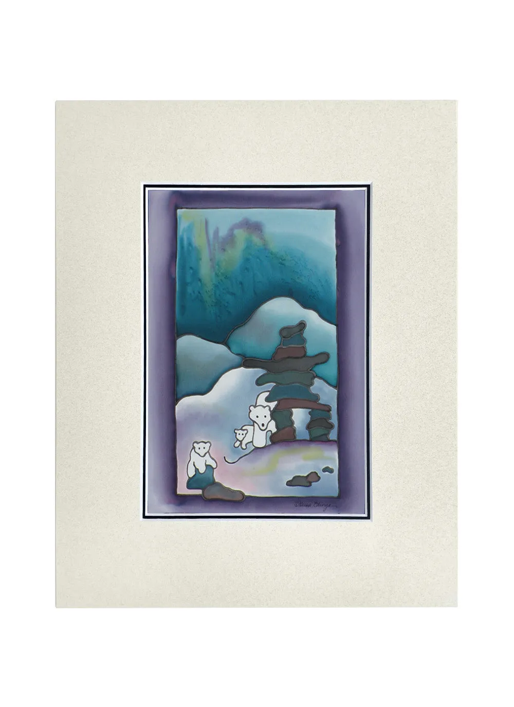Inuksuk and Polar Bears Print | 11"x14"