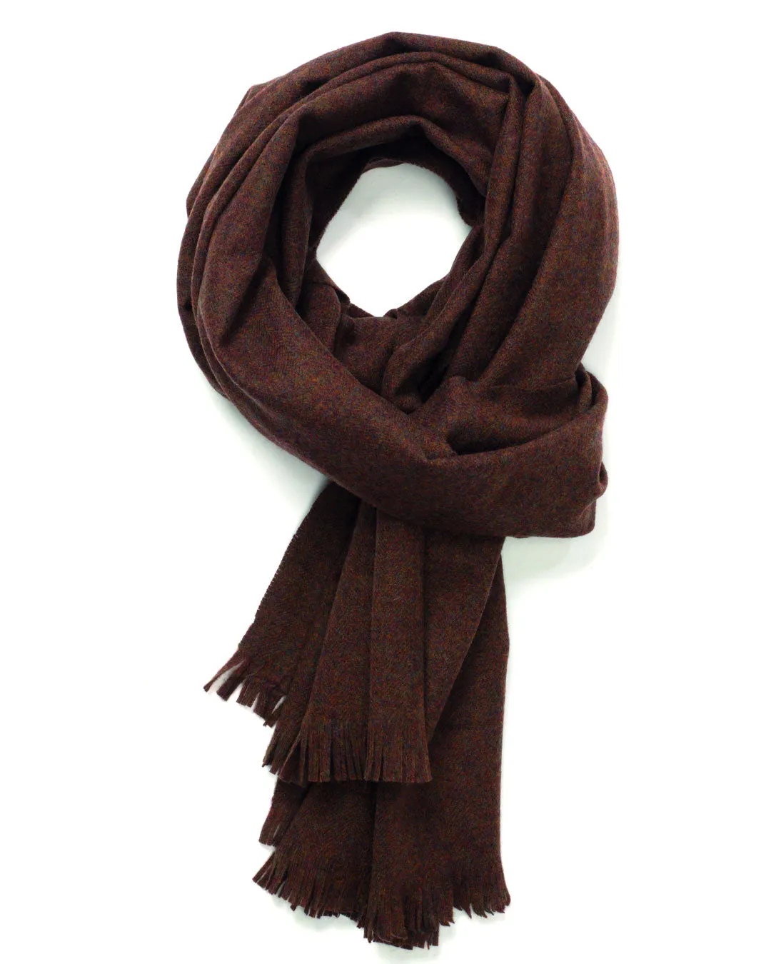 Joshua Ellis Lightweight Plain Scarf Brown