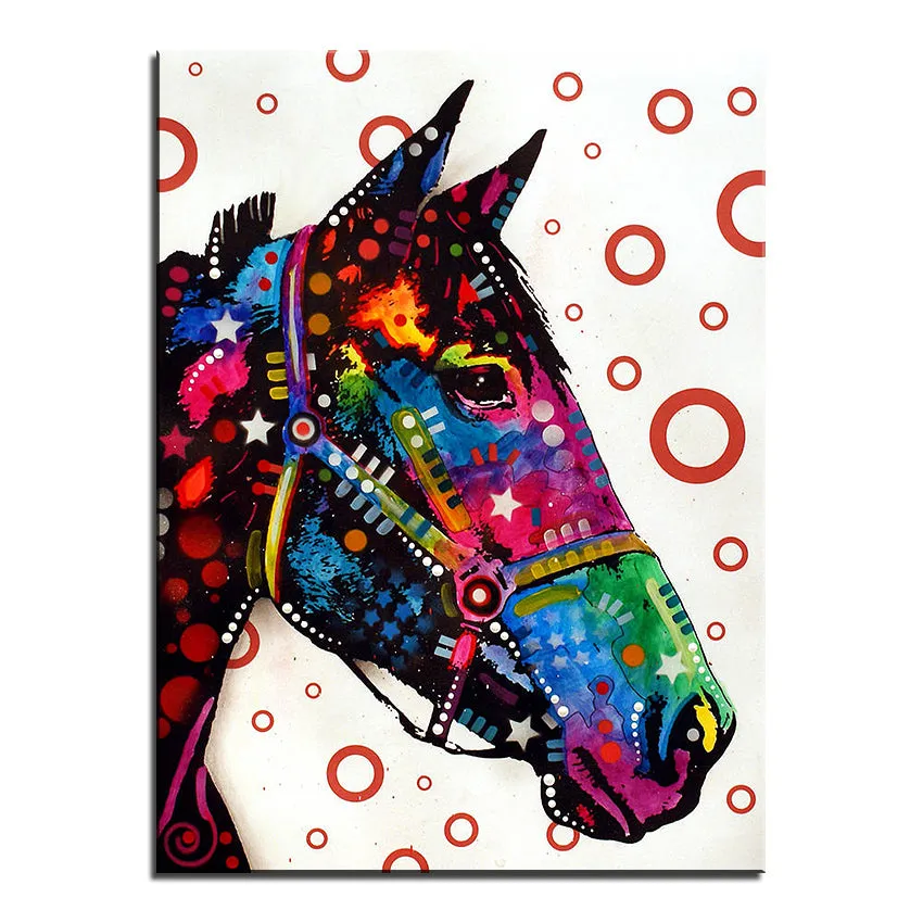 Large size Print Oil Painting Wall painting Horse Pop art Decorative Wall Art Picture For Living Room paintng No Frame