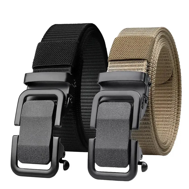 Men's Automatic Metal Buckle Nylon Canvas Webbing Belt