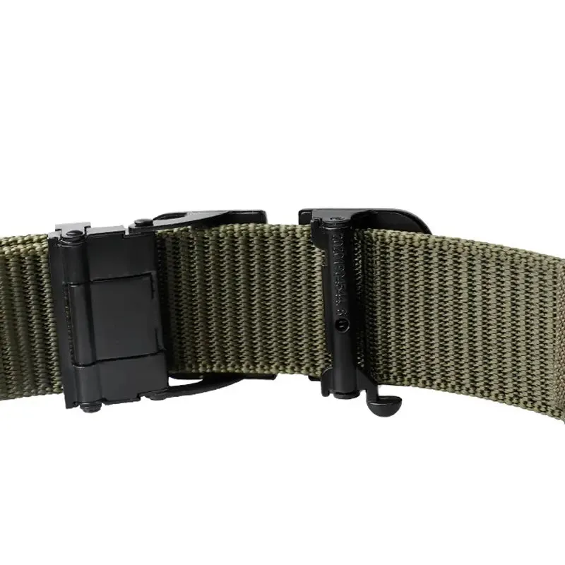 Men's Automatic Metal Buckle Nylon Canvas Webbing Belt