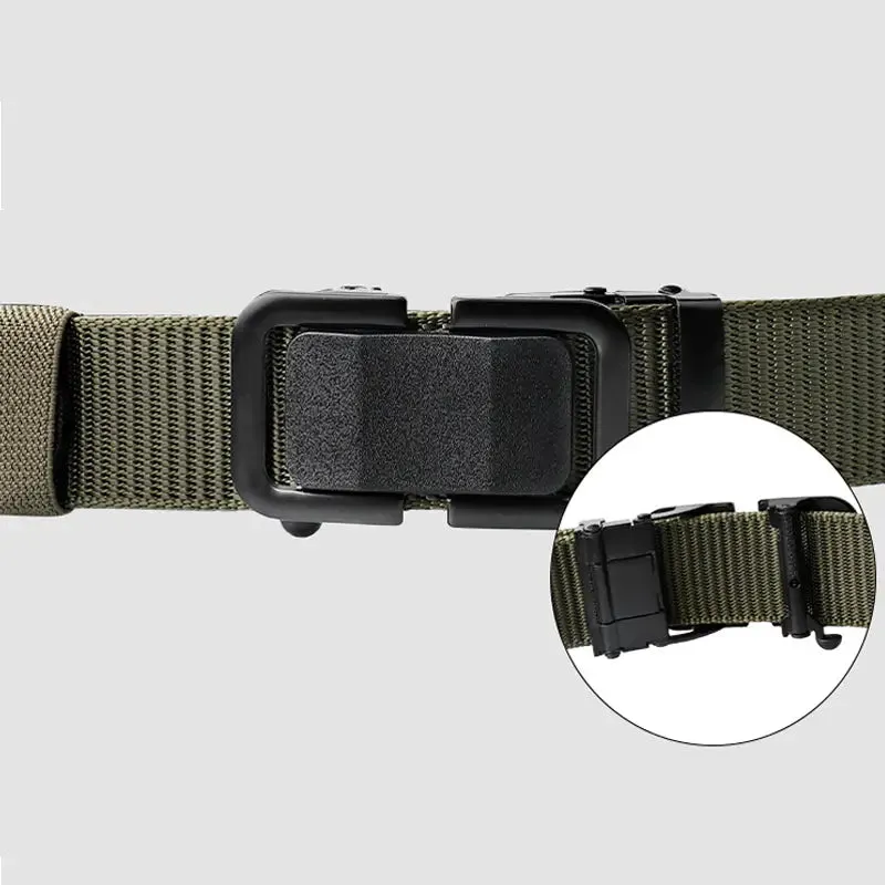 Men's Automatic Metal Buckle Nylon Canvas Webbing Belt