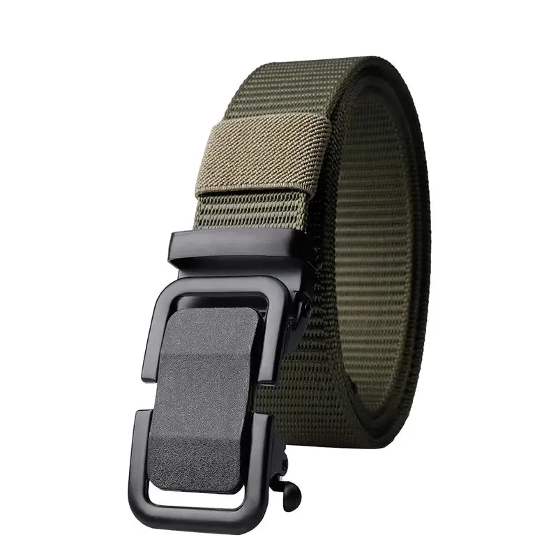 Men's Automatic Metal Buckle Nylon Canvas Webbing Belt
