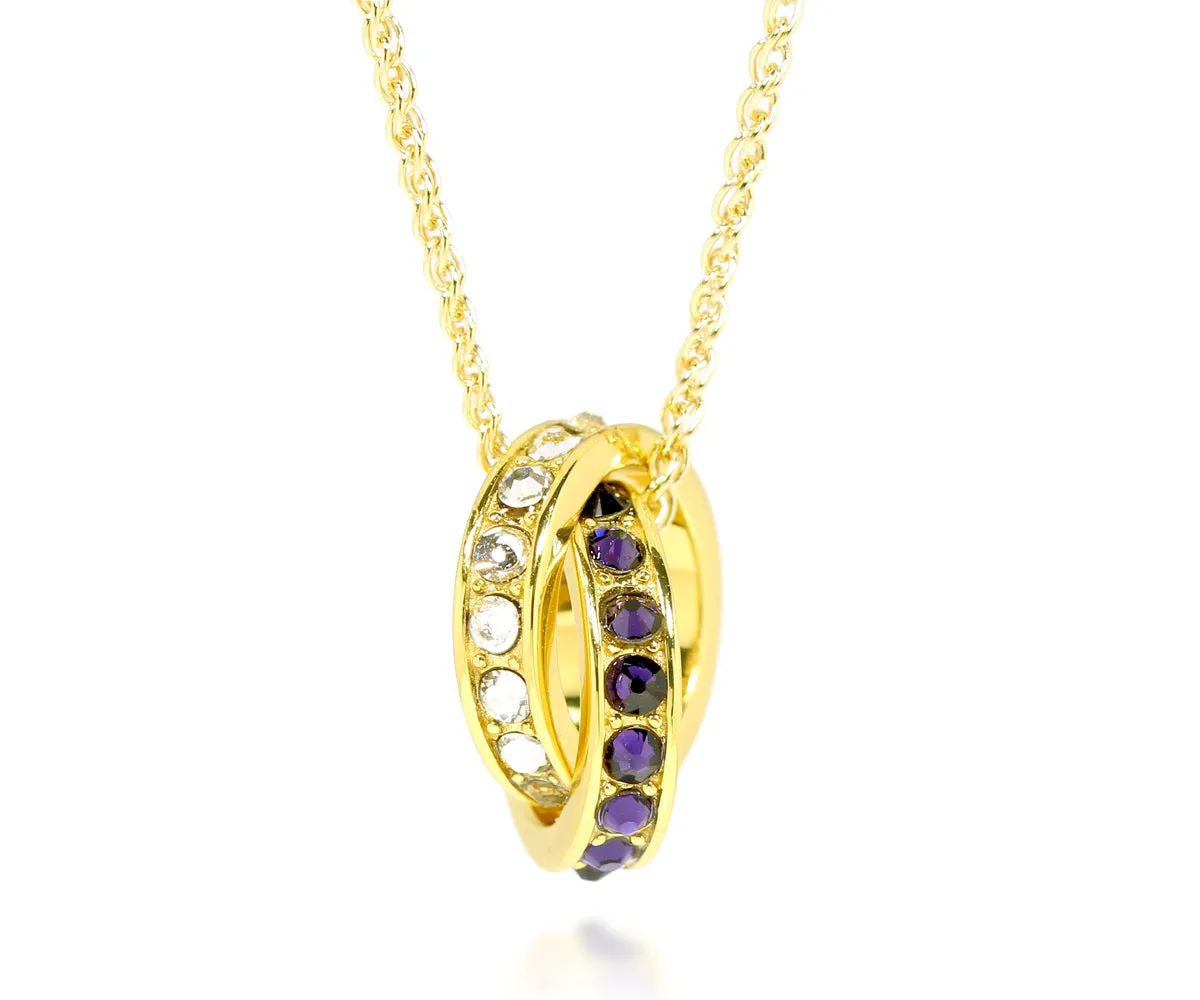 Mother's Interlocking 2 Birthstone Gold Necklace