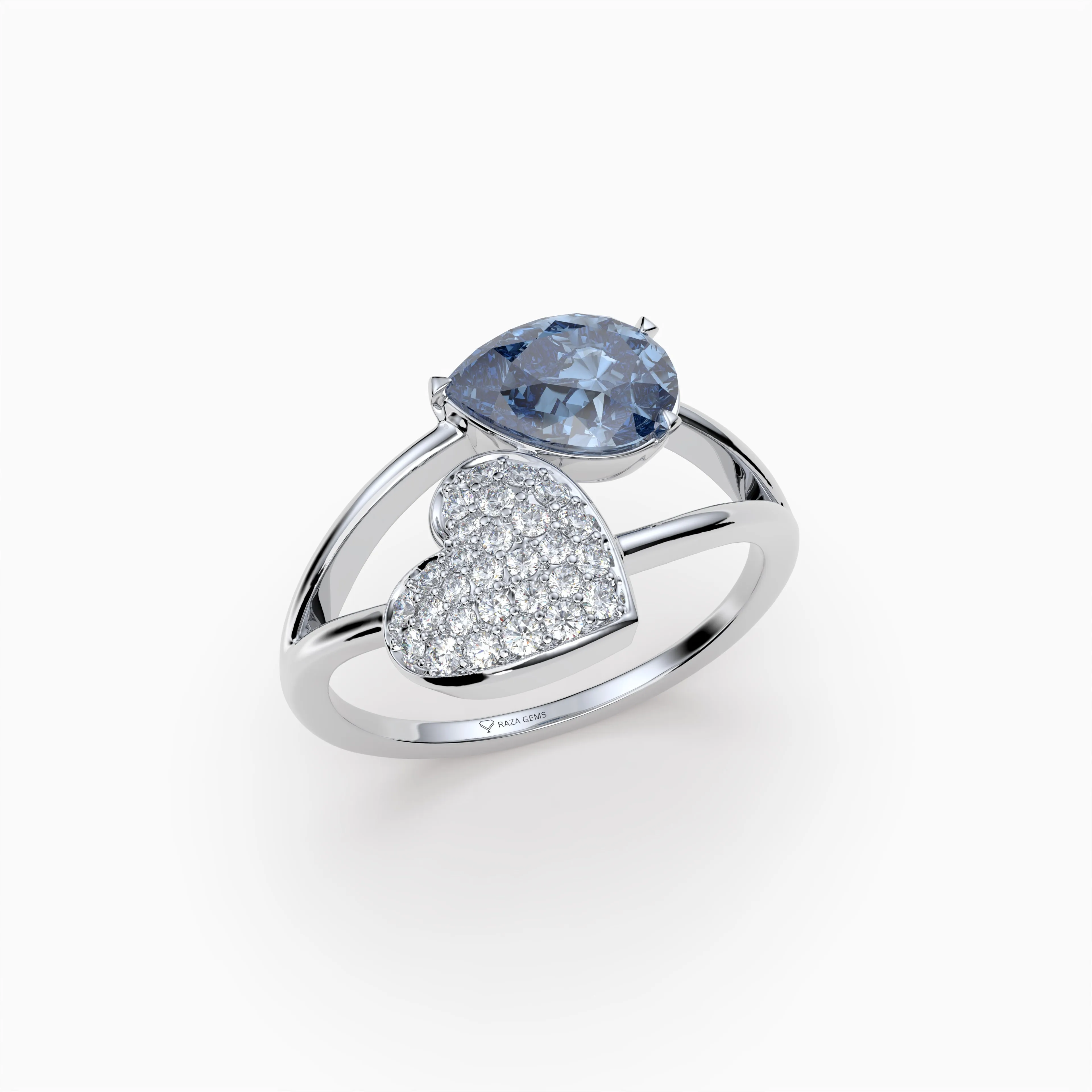 Natural Lavender Spinel & Moissonite Rings - Elliana