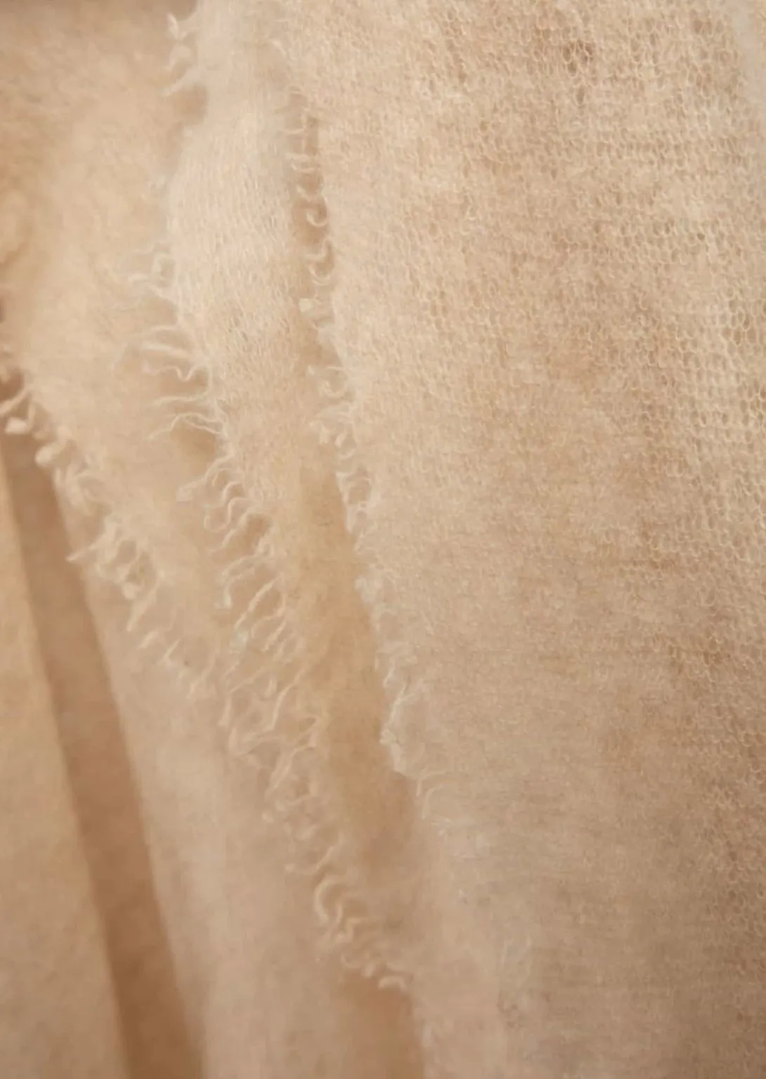 Open knitted Shawl plain ( BABY CASHMERE ) Oatmeal