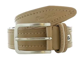 Pierre Cardin Matte Camel Classic Silver D-Ring Adjustable Belt Adjustable Mens Belt-