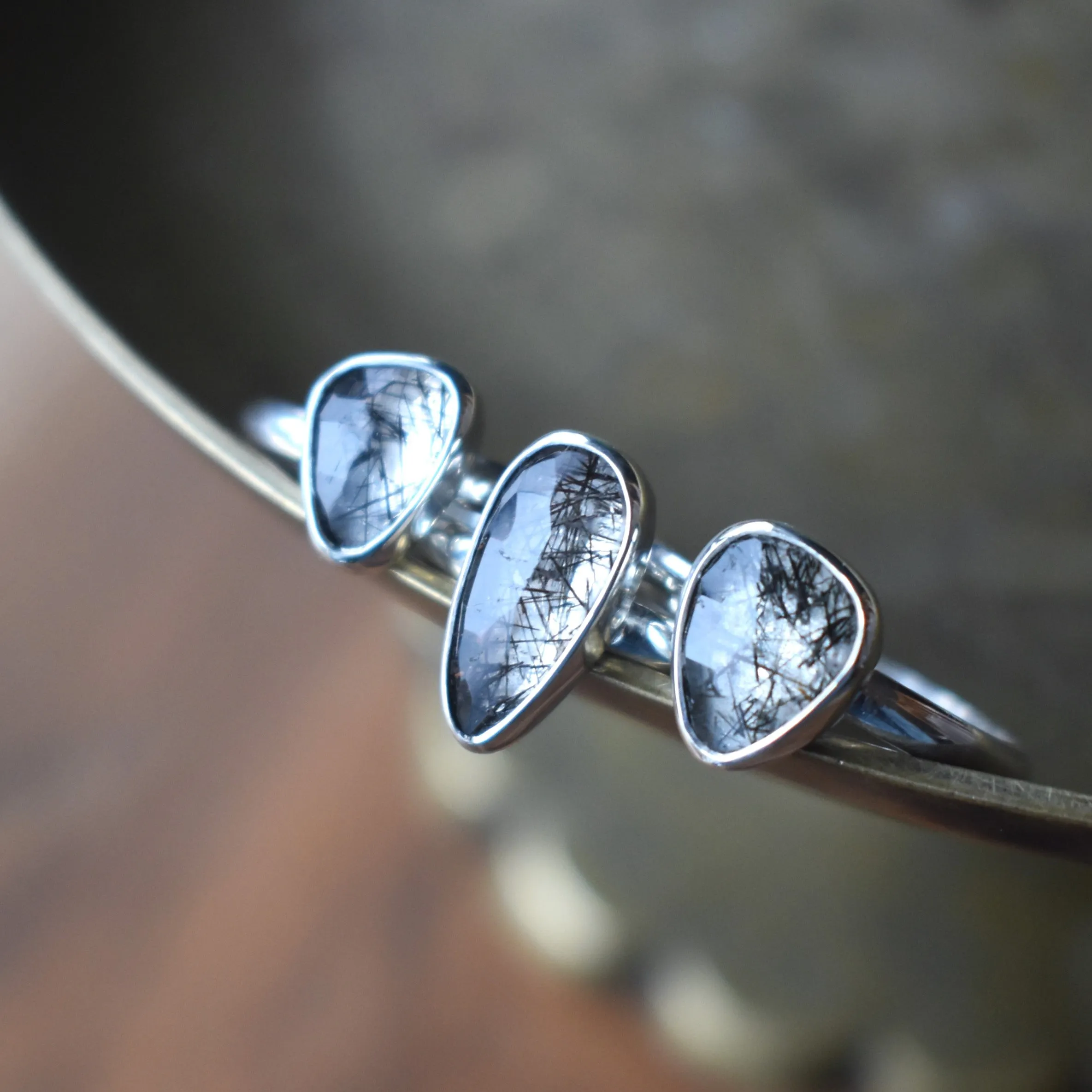 Rutile Quartz Rosecut Rings