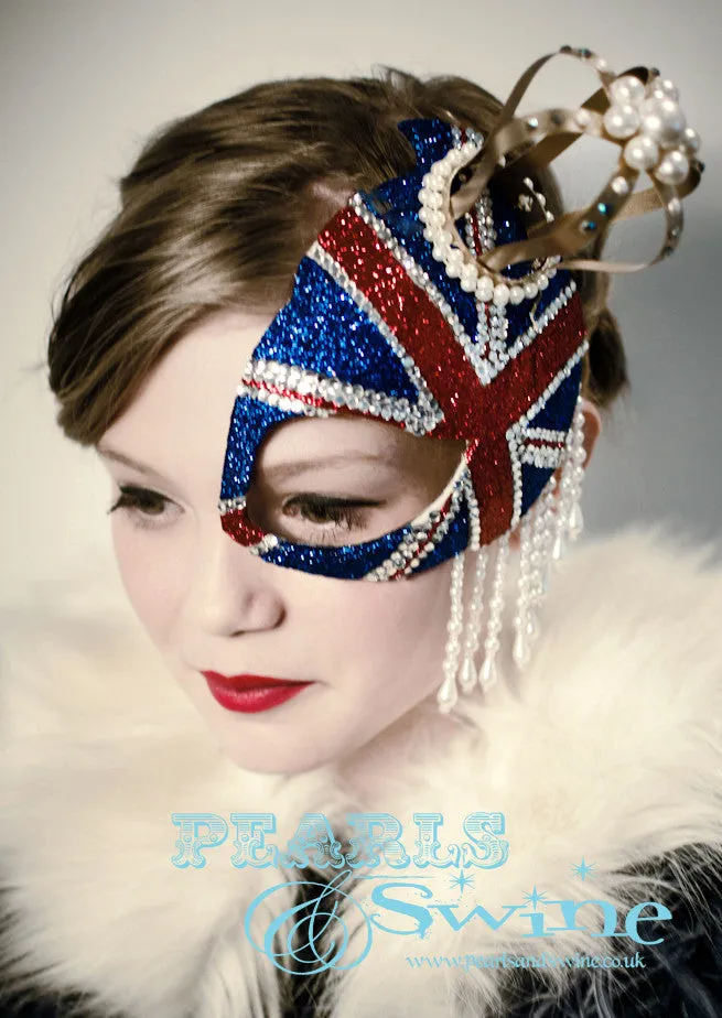 Union Jack half Mask Fascinator "Regency"