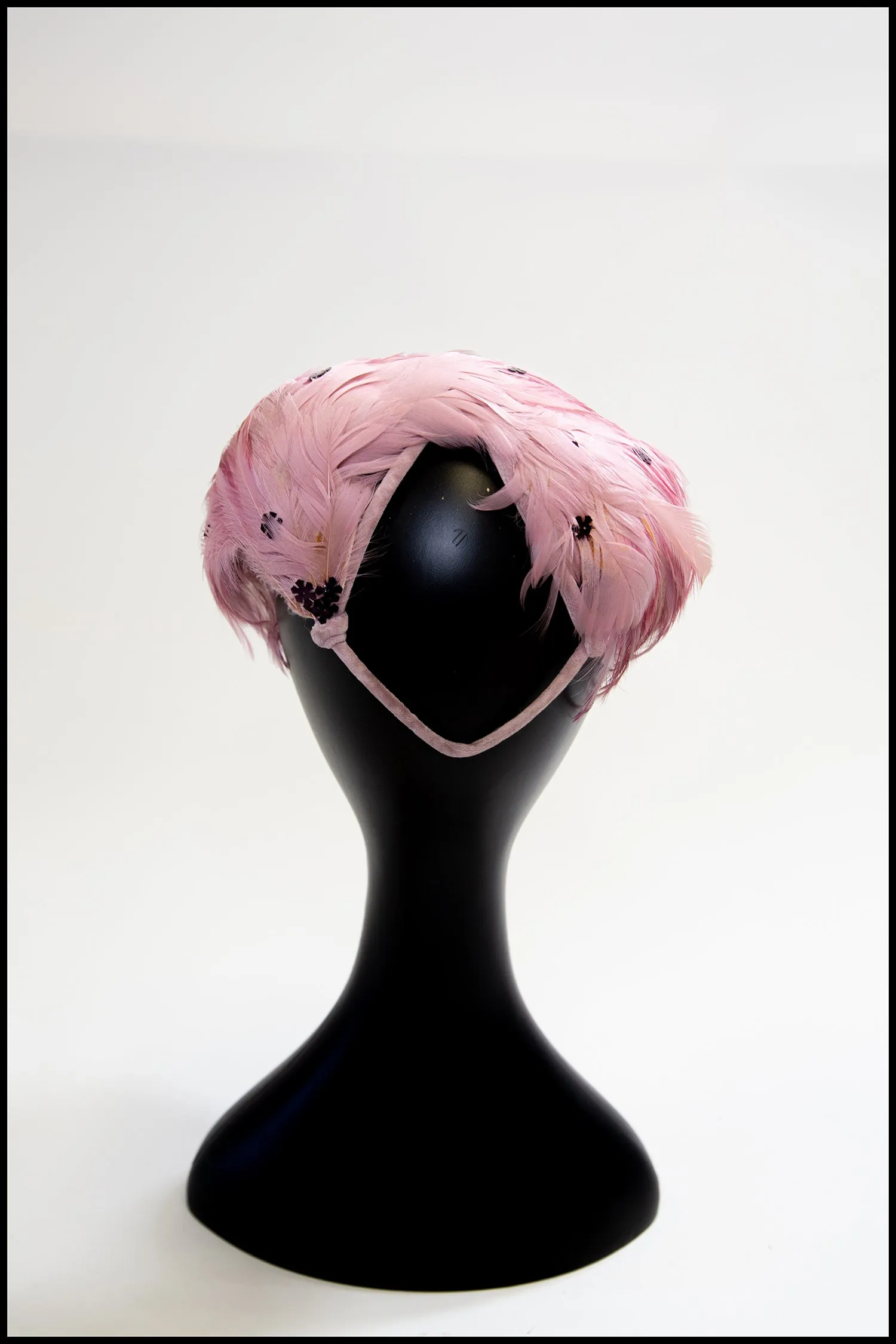Vintage 1950s Pink Feather Hat