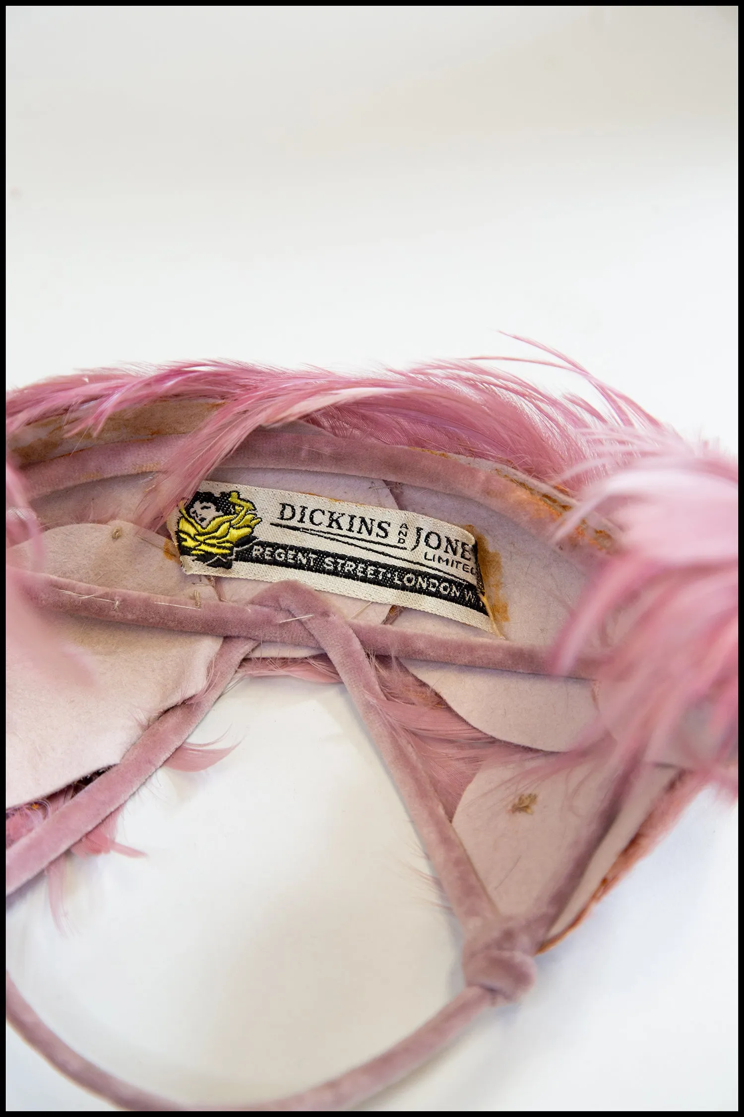Vintage 1950s Pink Feather Hat