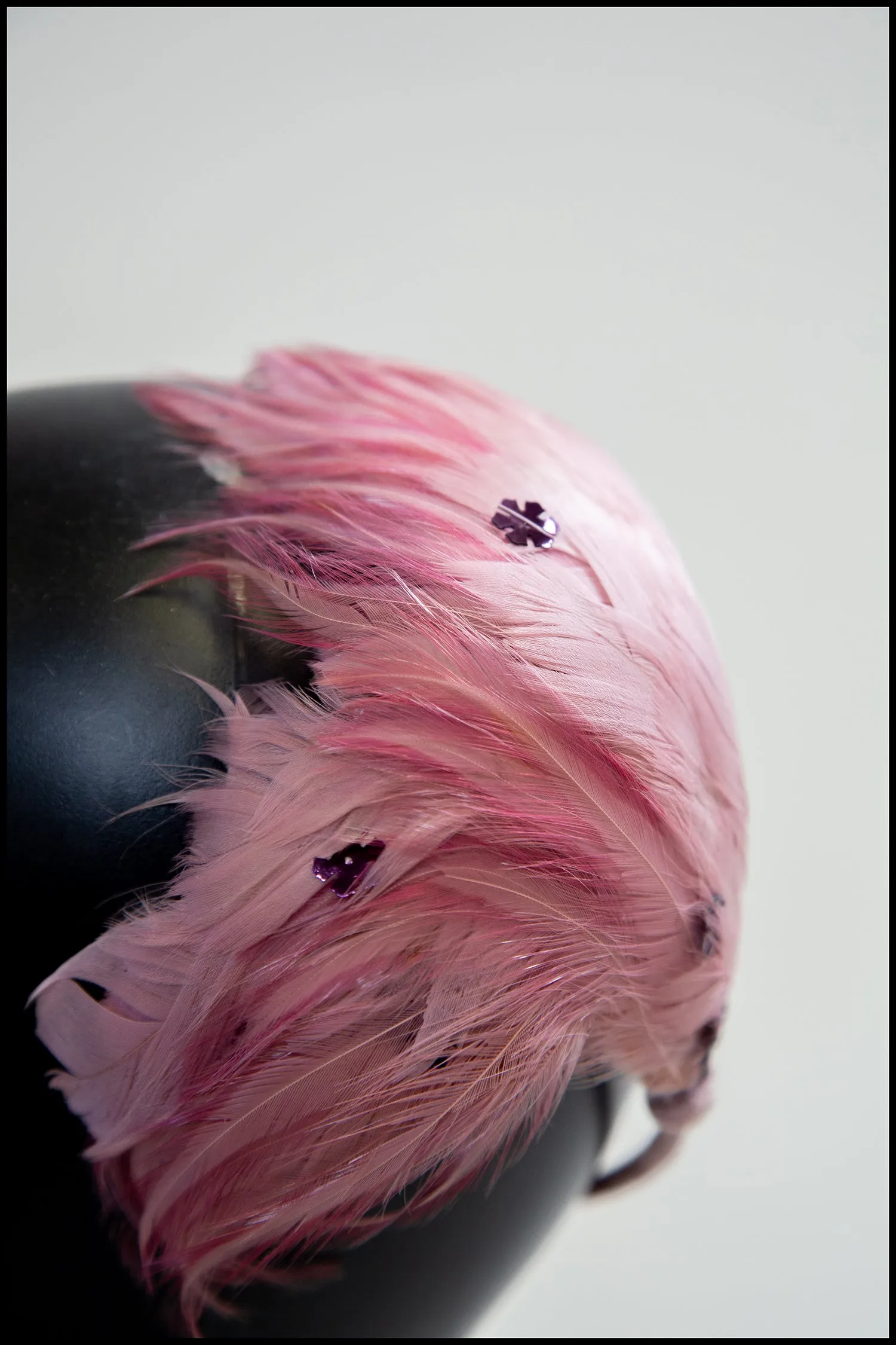 Vintage 1950s Pink Feather Hat